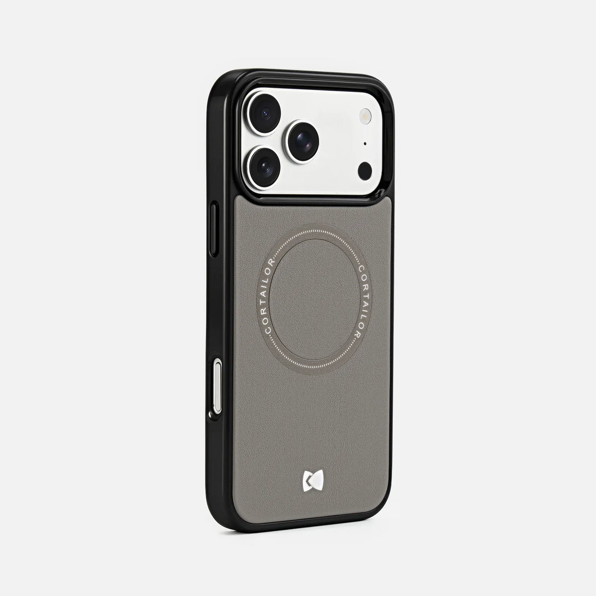Gray CORTAILOR Leather MagSafe iPhone Case rear view