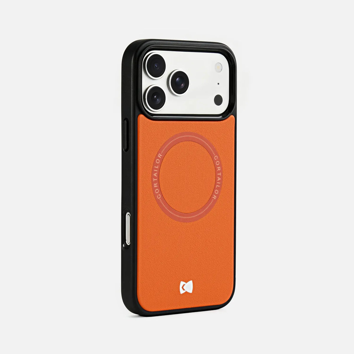 Orange CORTAILOR Leather MagSafe iPhone Case rear view