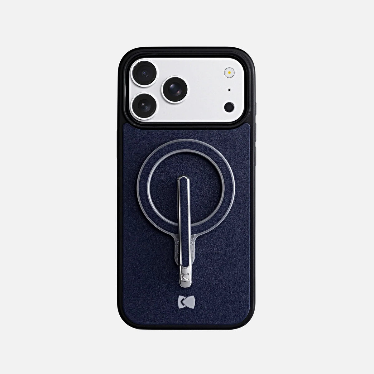 navy MagSafe detachable phone stand leather case set - 1