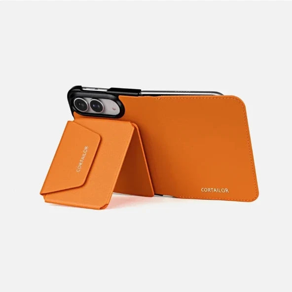 iPhone Duo FoldGuard Wallet Set | Orange | Horizontal stand hero