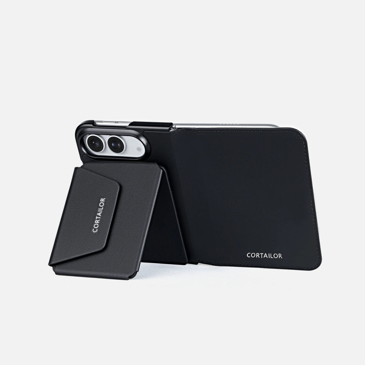 iPhone Duo MagSafe wallet stand and leather folio set | Black | 3
