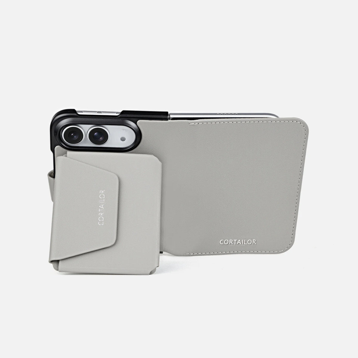iPhone Duo MagSafe wallet stand and leather folio set | Gray | 3